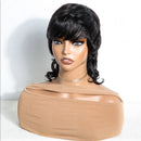 Bob Short Pixie Human Hair Wigs With Bangs For Women Natural Wolf Wave Wigs