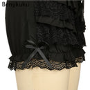 Lace Ruffles Shorts Lace Up Black Women Bloomers Gothic Punk Girls Shorts