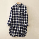 Plaid Blouse Spring Autumn Women Button Shirt Top Female Elegant Casual Clothing