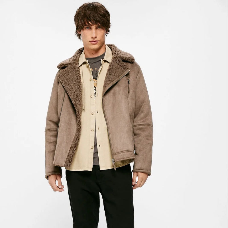 Men's Autumn And Winter Fur Coat European Style Retro Lapel Jacket