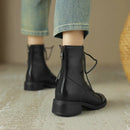 Women Ankle Boots Genuine Leather Zipper Shoes Woman Winter Casual Motorcycle Boots