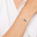 Blue Stone Link Chain Bracelet For Women 925 Sterling Silver Jewelry Feminine Bohemia Gift