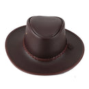 Brown leather hat with braided band on a white background, Obroi