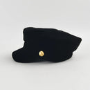 Women Stylish Black Velvet Octagonal Hat Flat Top Visor Caps