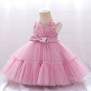 Summer Puffy Birthday Dress For Baby Girl Clothes Baptism Lace Princess Dress Girls Dresses Flower Party Gown