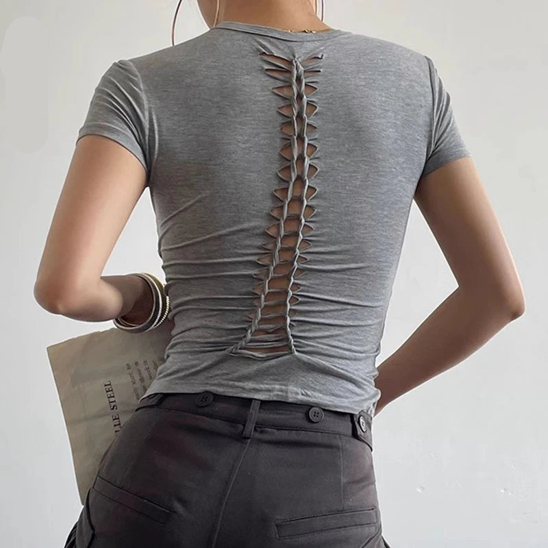 Women T-shirt Slim Streetwear Summer Tops Soft Tees Female Clothing