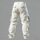 Light gray cargo pants on a gray background, Obroi