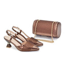 Shoes and Bag Match for Women Luxury Elegant Pointed Toe Rhinestone Bag Set for Women Italy