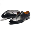 Men Genuine Leather Formal Shoes Classic Black Patent Oxfords for Weddings & Business|Breathable Lining|Tassel/Brogue Options