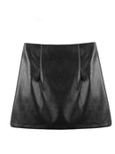 Women Punk Goth Aesthetic Mini Faux Leather Skirt Chic