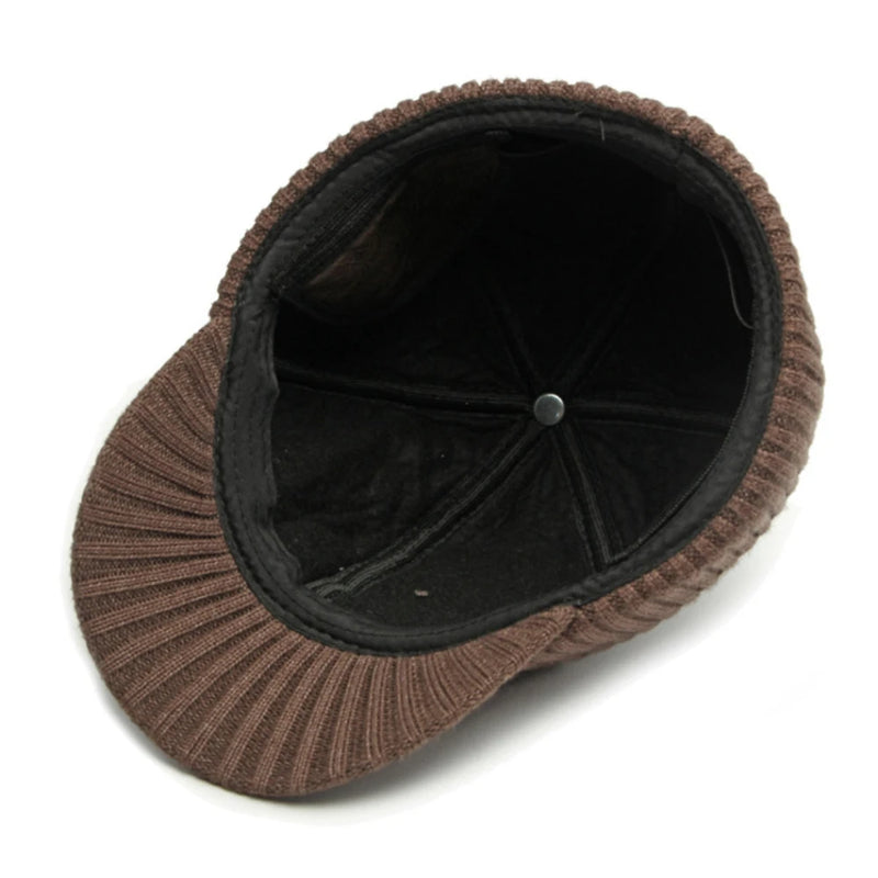 Leather Cap Thick Warm Winter Baseball Cap Men Baseball Hats Snapback Earflap Cap Hats with Ear Flap