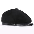 Men's Genuine Leather Beret Hat Warm Winter Hat for Casual Wear