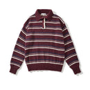 Autumn Winter Sweater Women Casual Turn-down Collar Loose Pullover Lady Striped Sweaters
