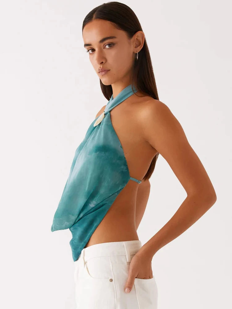 Tank Tops Women Pullover Vest Summer Hollow Out Off-shoulder Sleeveless Backless Crop Top