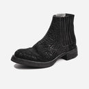 Handmade Men Shoes Leather Boots Men Slip On Round Toe Design Chelsea Short Boots