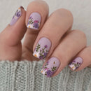 Short Square Head Nail Colorful Gradient with Design Simple Full Cover Nail