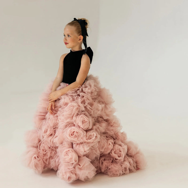 Luxury Ball Flower Girl Dresses Gown Wedding Party Dress Flowers Floor Length Princess Birthday Dress