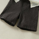 Spanish Gentleman Baby Clothes Summer Set for Boy Cotton Shirt Stand-up Collar Plaid Shorts Newborn Birthday Party Clothing