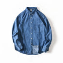 Retro Washed Casual Denim Shirt for Men Shirt Jacket for Autumn Male