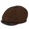 Genuine Leather Hat Beret Warm Cap Winter Men