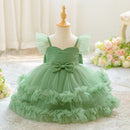 Toddler Bow Wedding Bridesmaids Party Baby Girl Dresses Girls Baptism Evening Costume