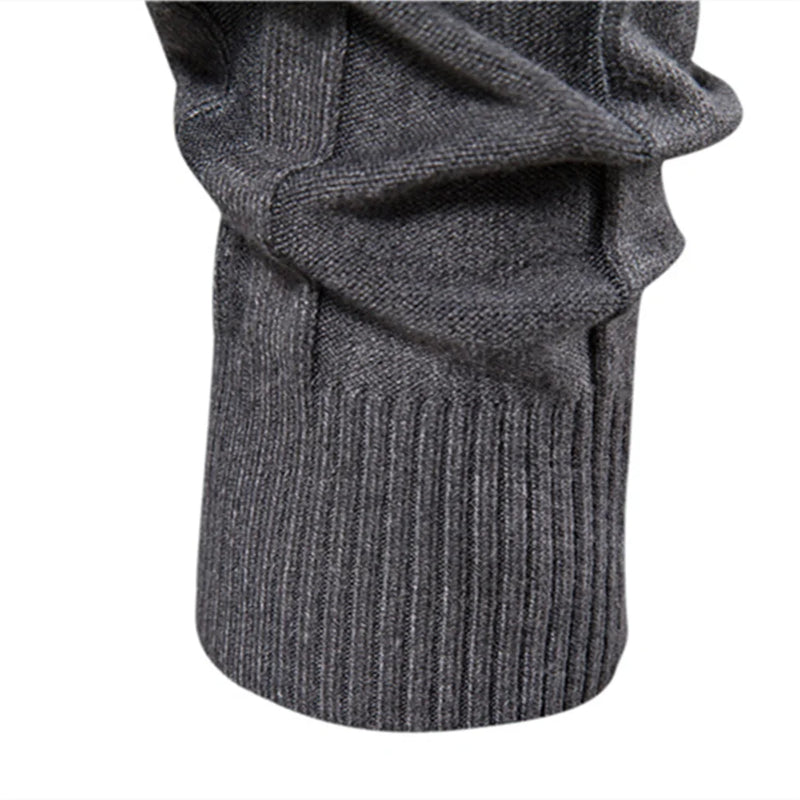 Pullovers Turtleneck Men Casual Basic Solid Warm Striped Sweater Men Winter Sweaters Male