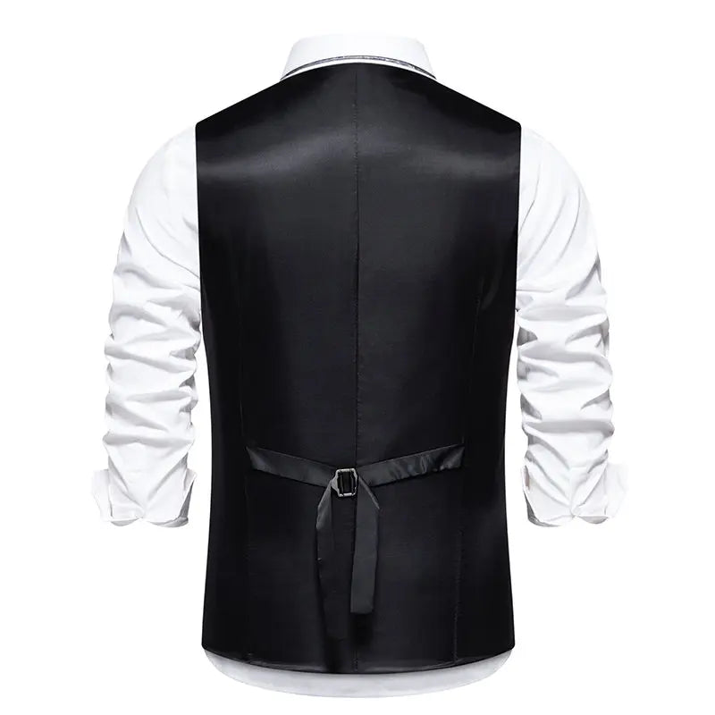 Vintage Suits Vest Waist Coat Men Formal Plaid V-neck Business Mens Vest Jacket
