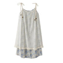 Floral Lace Splicing Dress Women Summer Holiday Seaside Loose Aesthetic Mid-length Halter Dress