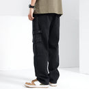 Men Baggy Pants Cargo Pants High Street Multi-Pockets Black Gray Men's Trousers