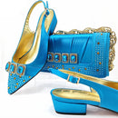 Peach Women Shoes And Bag Set Luxury Ladies Sandals Match With Handbag Clutch Medium Heels Pumps Sandales