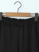 Women Autumn Streetwear Style Low Waist Flared Pants Chic Elastic Waist Long Pant Casual Trousers