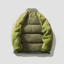 Men's American Sherpa Spliced Warm Coats Winter Thickened Casual Loose Parkas Jacket