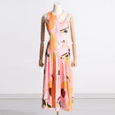 Hollow Pleated Long Dress for Women