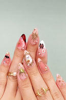 24pcs French Almond Nails Halloween Theme Women Girls Nail Cartoon Pumpkin Ghost Press On Nais