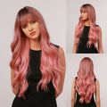 Long Fluffy Wave Blonde Wigs with Bangs Cosplay Natural Ombre Wigs for Women