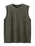 Summer Men Tank Tops Sleeveless T Shirts Running Beach Cutoff Tees