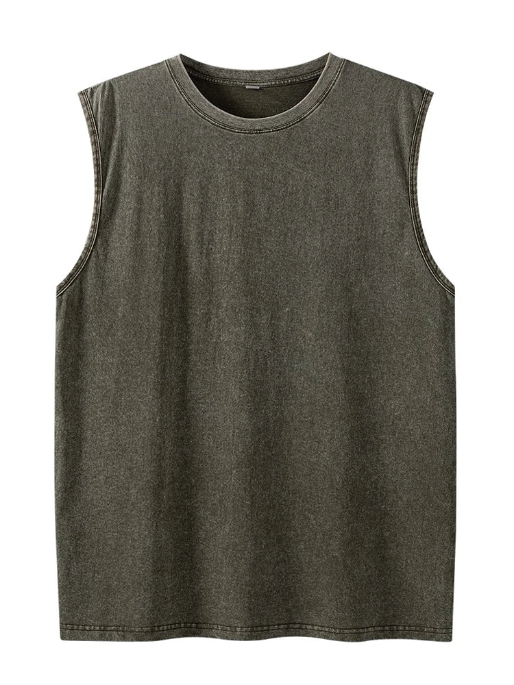 Summer Men Tank Tops Sleeveless T Shirts Running Beach Cutoff Tees