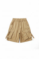 Beige cargo shorts on a white background, Obroi