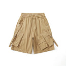 Beige cargo shorts on a white background, Obroi