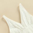 Summer Newborn Baby Romper Dress Princess Infant Toddler Mesh Hem Lace Sleeveless Solid V-neck Party Jumpsuit Tutu Dress