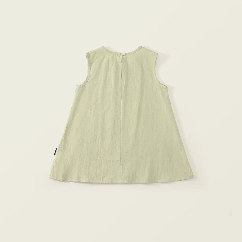 Girls Ethnic Style Embroidered Vest Dress Summer Children Dress