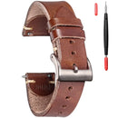 Leather Watch Bands for Men Handmade Watch Strap Quick Release Replacement Wrap of 18mm 20mm 22mm