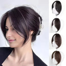 Woman with styled hair and hair extensions displayed on a white background, Obroi