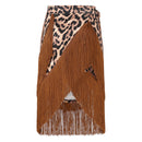 Womens Latin Dance Skirts Ballroom Dance  Performance Costume Lace-Up Fringed Hip Scarf Tassel Waltz Skirt