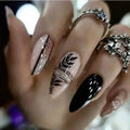 Press on Nails Box Acrylic False Nails with Almond Designs Full Cover Fake Nail Tips