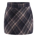 Kids Girls Tartan Pencil Skirts Elastic Waistband Plaid Miniskirt for Holiday Daily Wear
