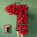 Luxury Artificial Flannel Rose Floral Runner for Wedding Event Backdrop Valentine's day