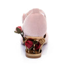 Pink sandal with floral details on a white background, Obroi