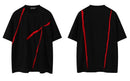 T-Shirt Men Block Patchwork Cotton Tshirt Streetwear Hip Hop Summer Design Top High Street Clothing