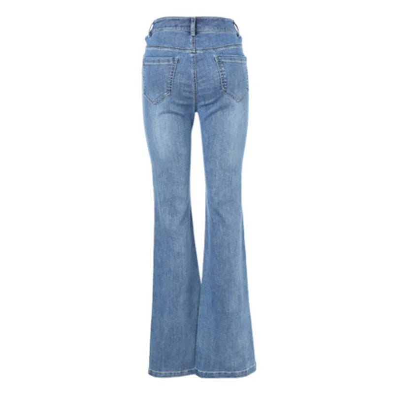 Summer Commuting Simple Women Jeans Slim Fit Flare Jeans Women